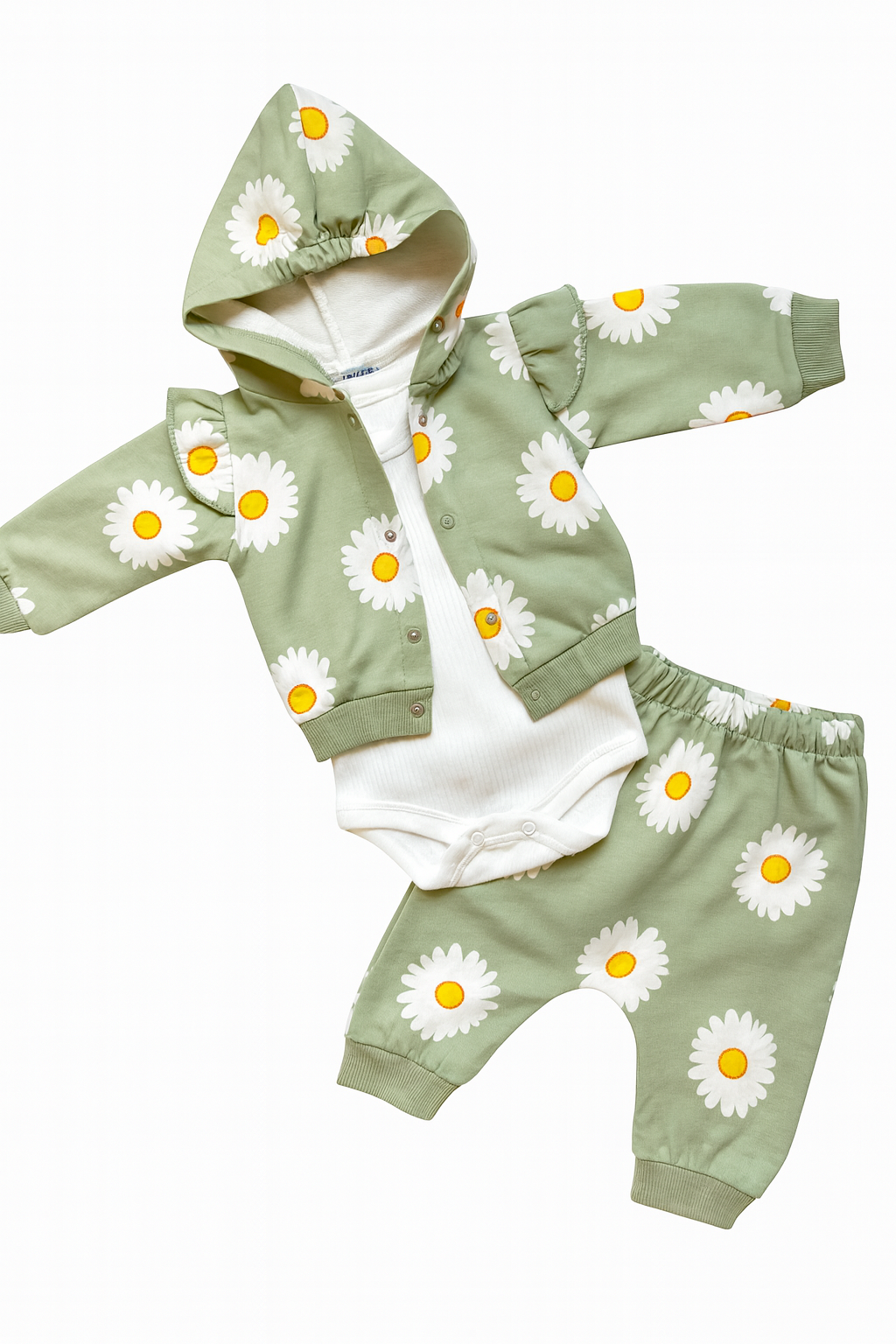 🌼 Ensemble Bébé 3 Pièces – Marguerites