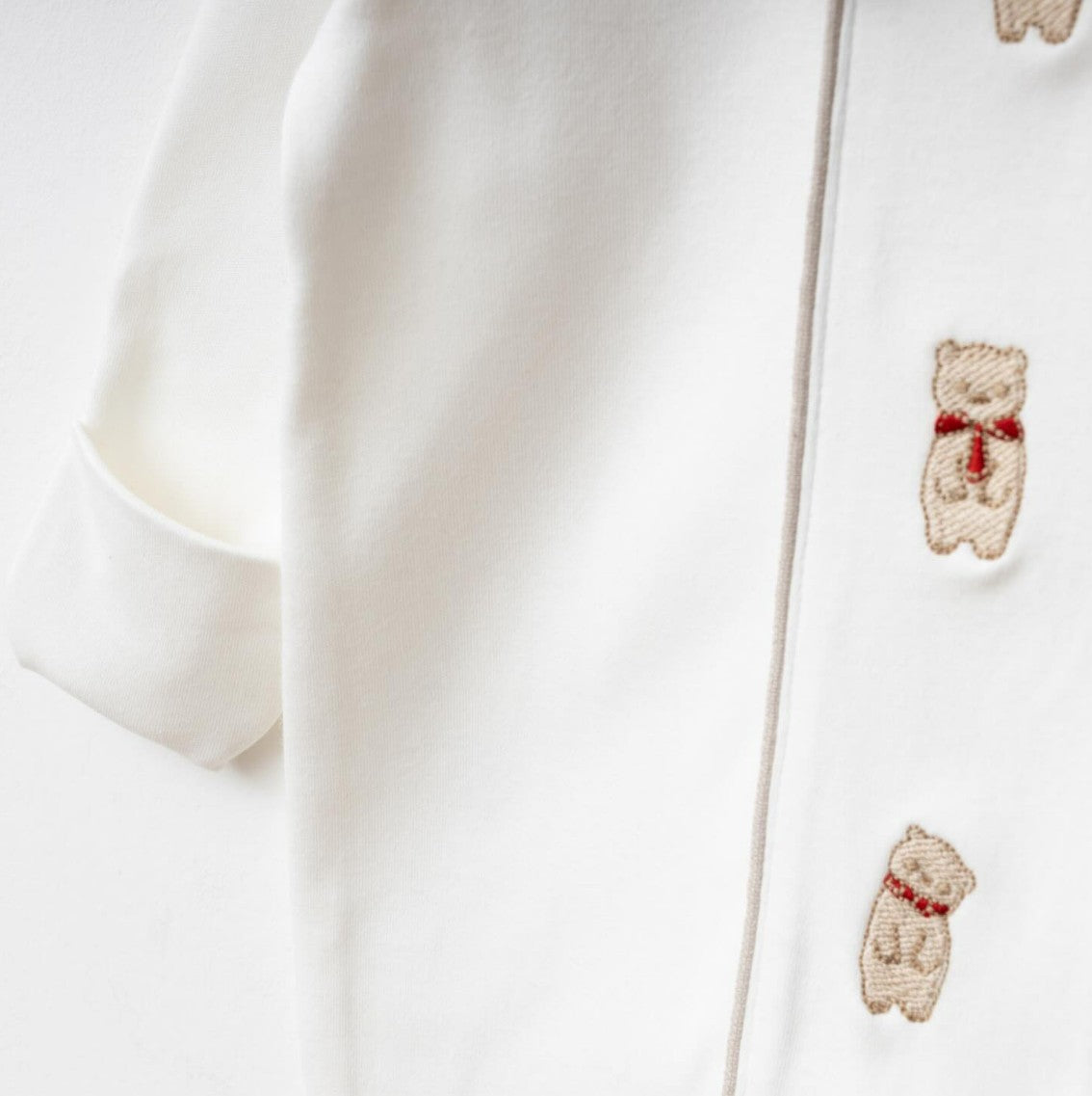 Ensemble naissance blanc & col beige – Douceur élégante et intemporelle 🤍🧸