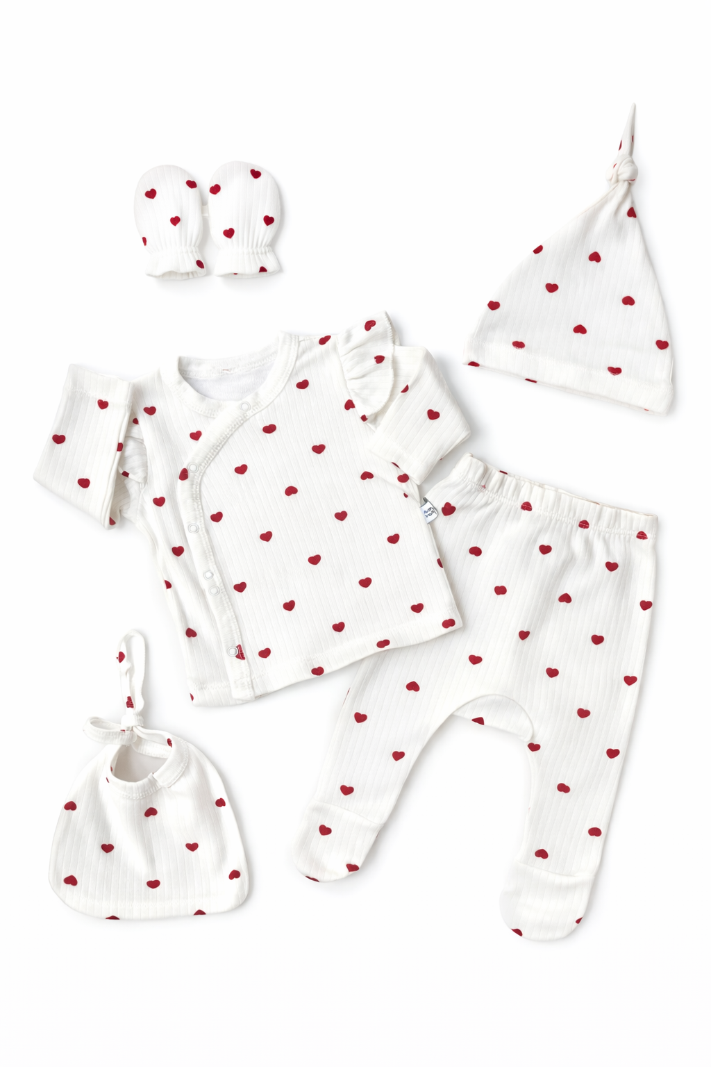 ❤️ Ensemble Naissance Cœurs – Lot de 5 Pièces