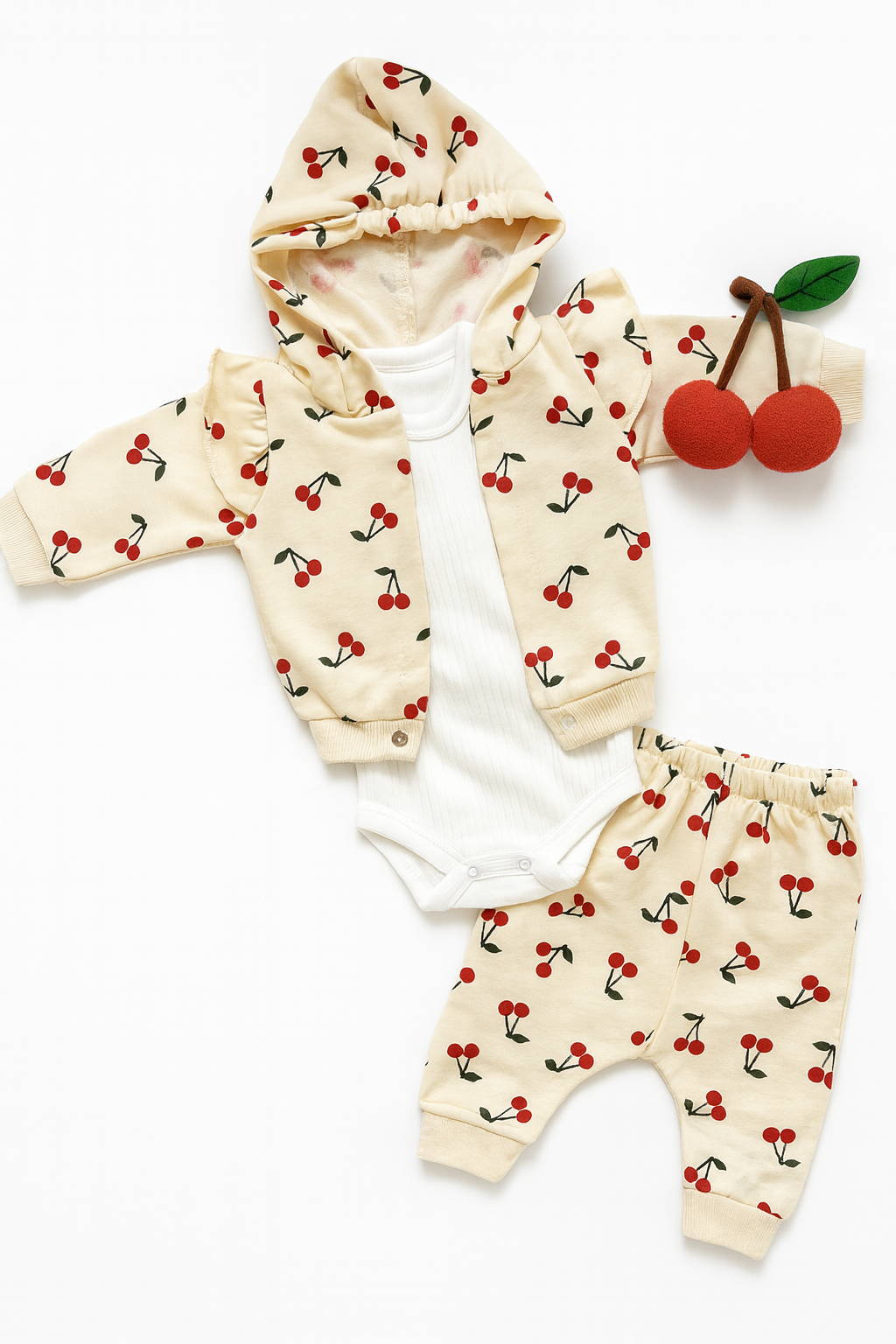 🍒 Ensemble Bébé 3 Pièces – Cerises
