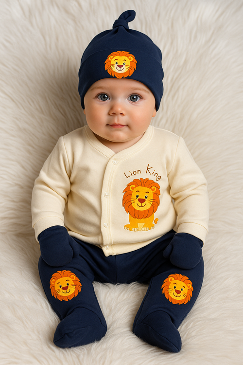 🦁 Ensemble Naissance Lion – Lot de 5 Pièces