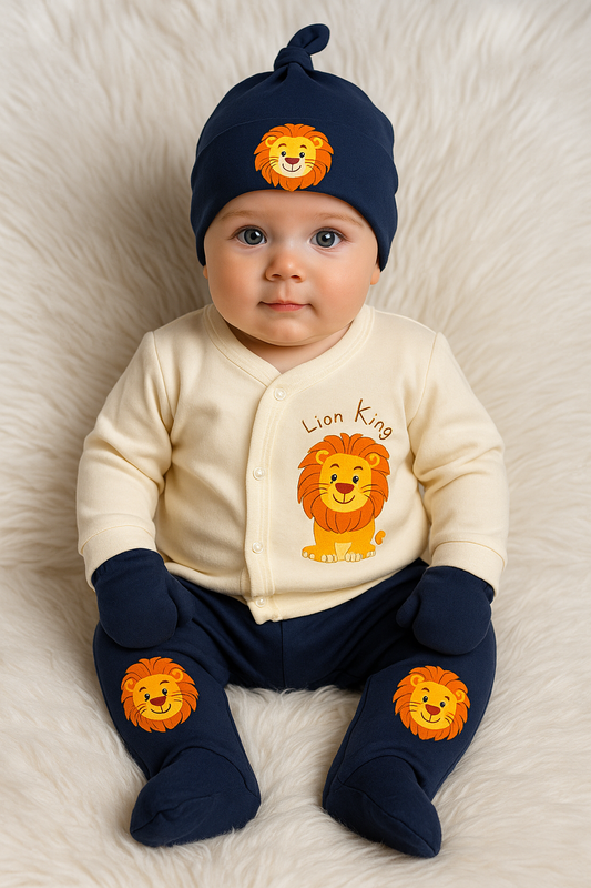🦁 Ensemble Naissance Lion – Lot de 5 Pièces