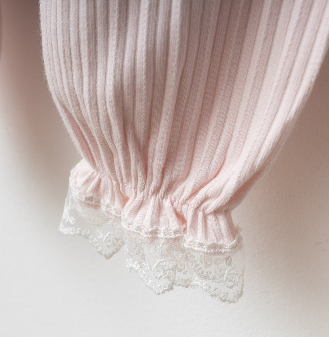 Ensemble naissance rose poudré avec bandeau – douceur et élégance pour bébé 🌸✨