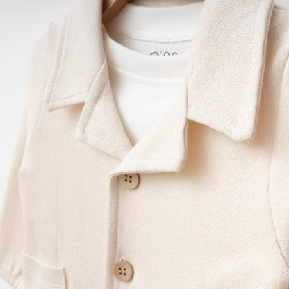 Ensemble naissance écru veste et pantalon – élégance et douceur pour bébé 🤍✨