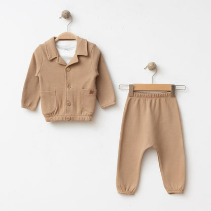 Ensemble naissance beige sable – Douceur & élégance intemporelle pour bébé ✨