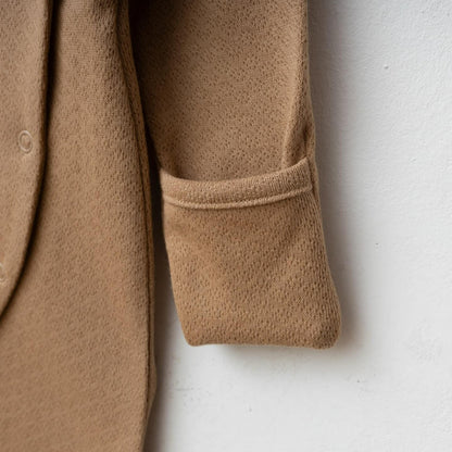 Pyjama naissance beige sable – Élégance douce & cocooning pour bébé ✨