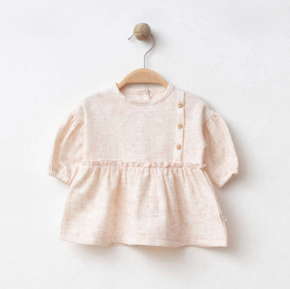 Robe bébé écrue à manches bouffantes – style rétro chic et douceur naturelle 🤍👶👗