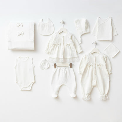 Coffret Naissance Élégance Blanc Écru – Douceur & Raffinement pour Bébé ✨
