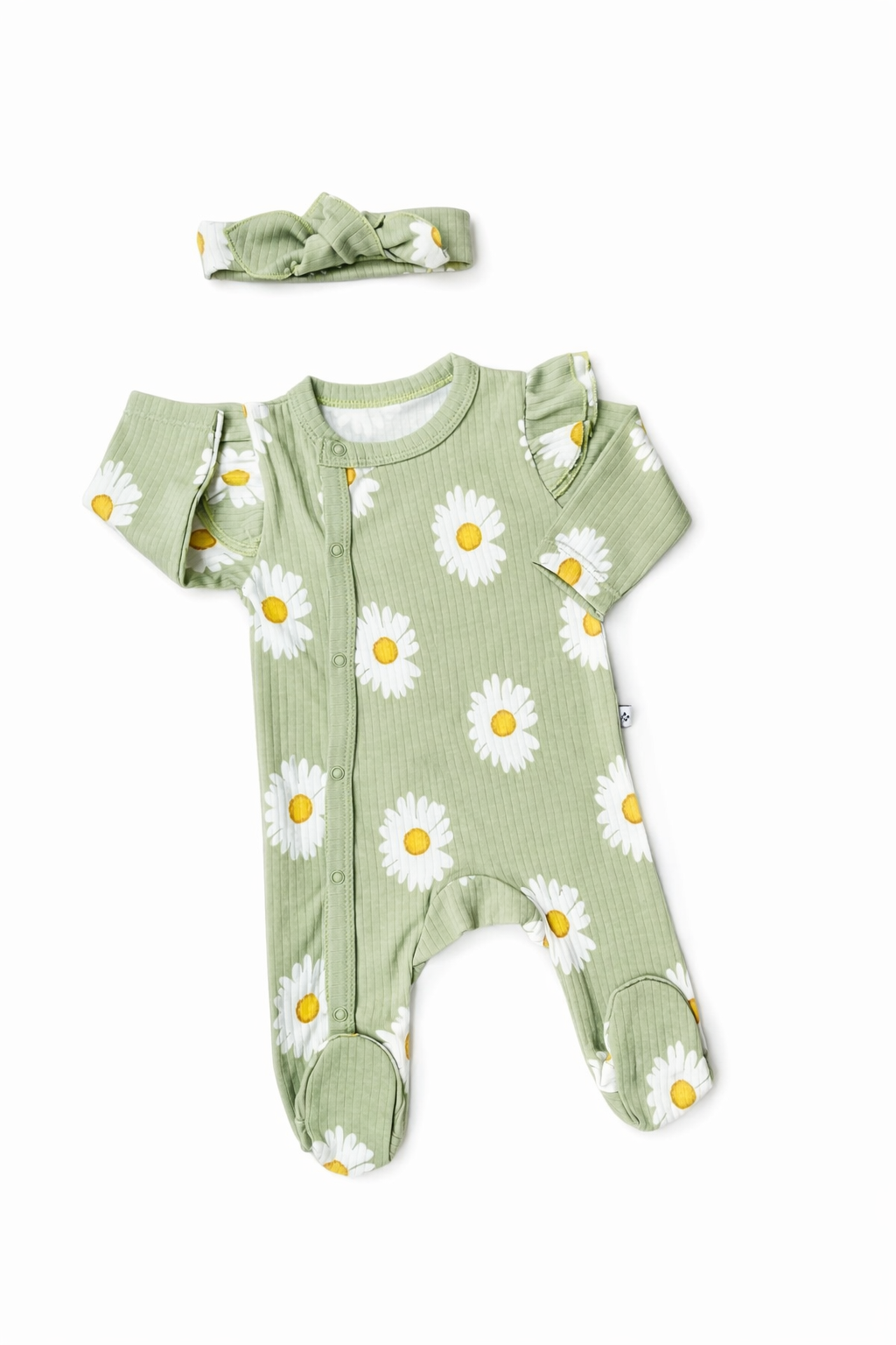 🌼 Pyjama Bébé Bandana – Motif Marguerite