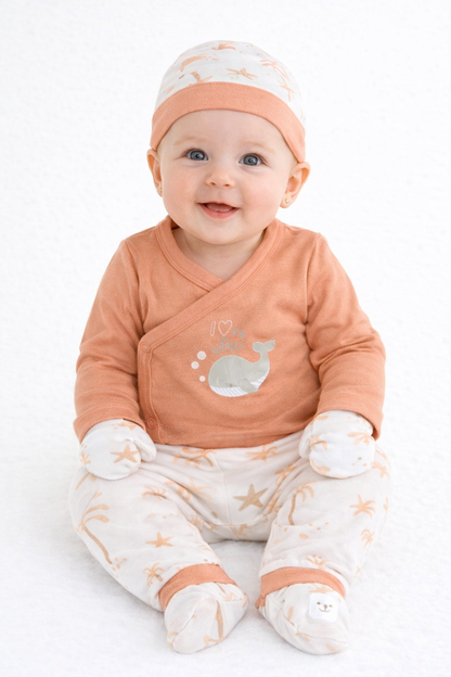 Ensemble bébé 5 pièces “Esprit Marin” – Douceur & Évasion 🐳🌊