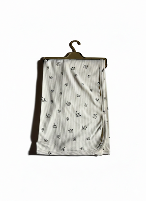 Couverture Bébé au Motif Minimaliste – Noir & Beige