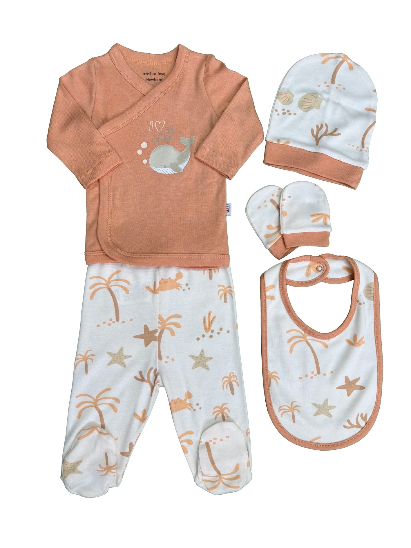 Ensemble bébé 5 pièces “Esprit Marin” – Douceur & Évasion 🐳🌊