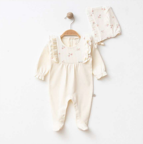 Ensemble Bébé 2 Pièces – Cardigan Bicolore & Pantalon Maille Vert Sauge