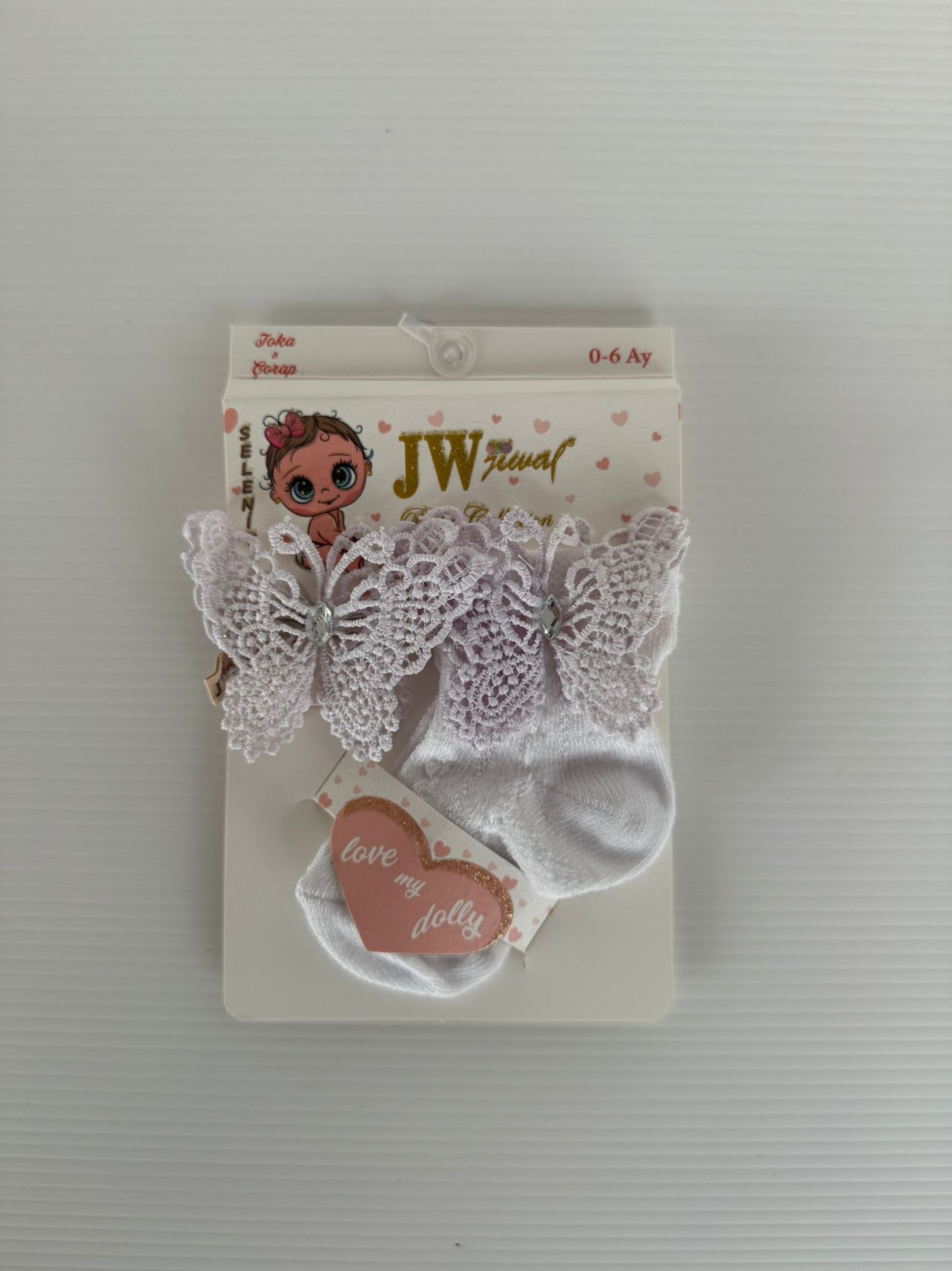 Chaussettes Bébé avec Papillon en Dentelle – Élégance & Douceur | Modèle Cérémonie 🦋👶