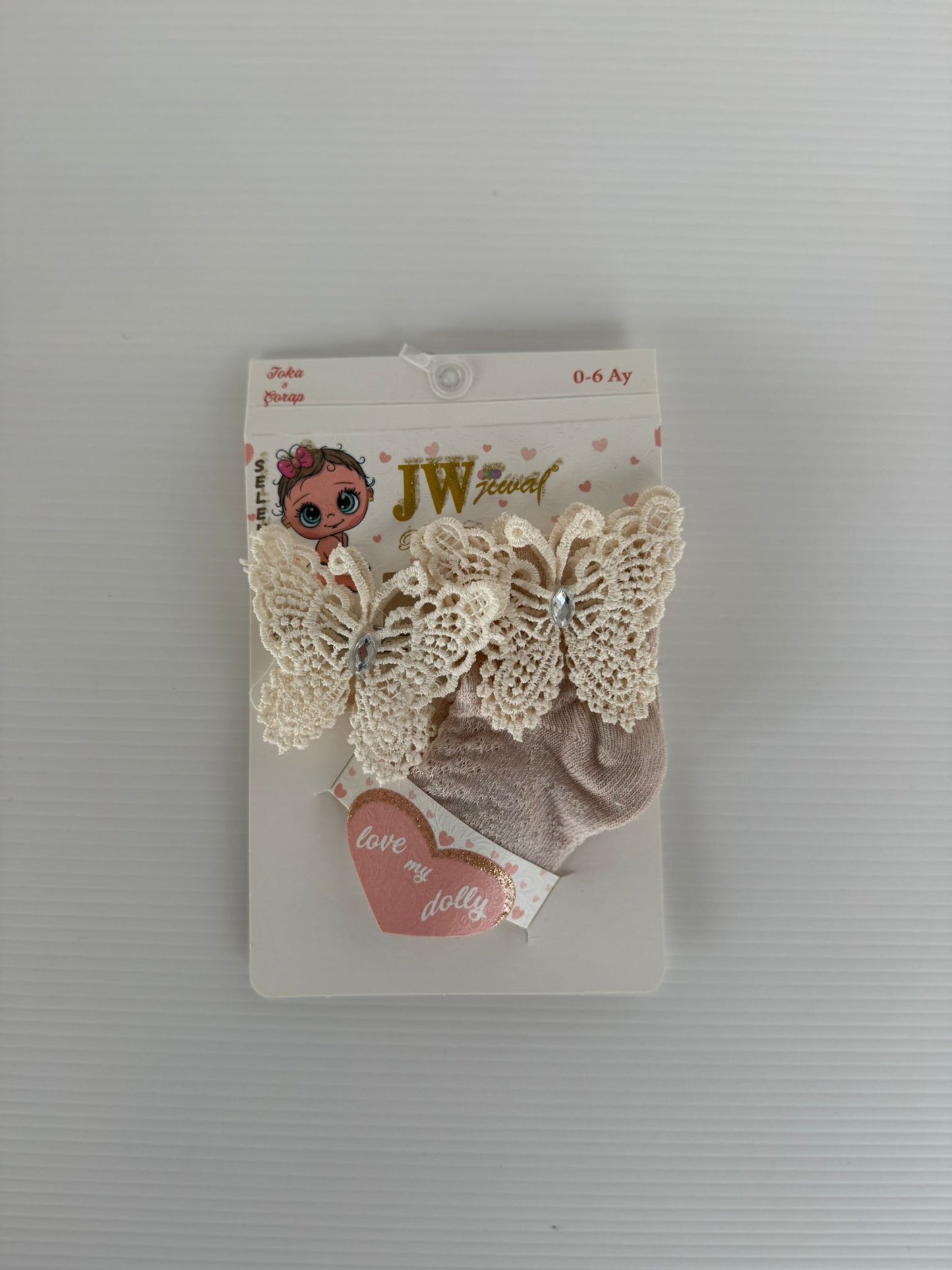 Chaussettes Bébé avec Papillon en Dentelle – Élégance & Douceur | Modèle Cérémonie 🦋👶