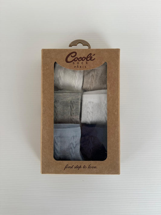 Coffret Naissance – 6 Paires de Chaussettes Bébé aux Tons Naturels | Douceur & Élégance Intemporelle 🤍👶