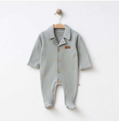 Ensemble Bébé 1 Pièces – Cardigan Bicolore & Pantalon